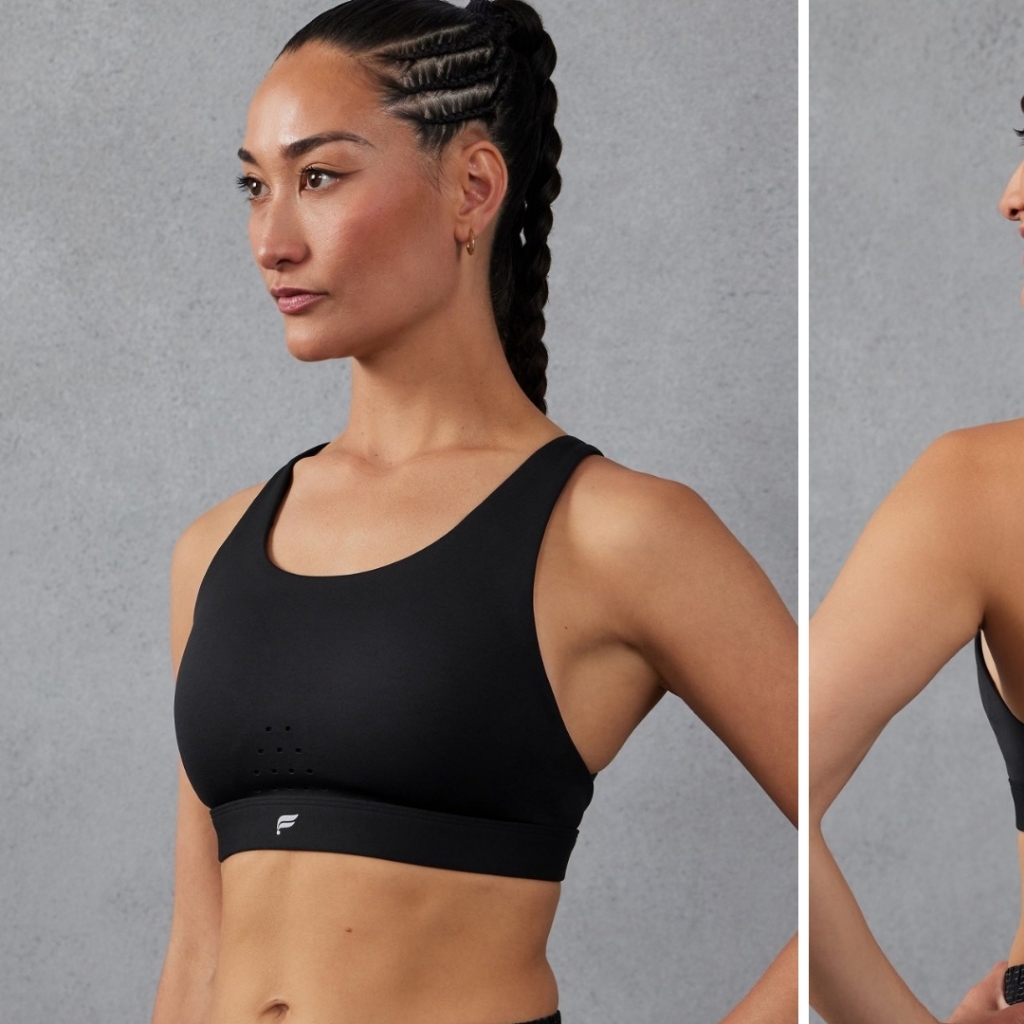 Fabletics Black Sports Bra Medium Impact Racerback